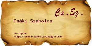 Csáki Szabolcs névjegykártya