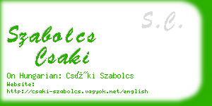 szabolcs csaki business card